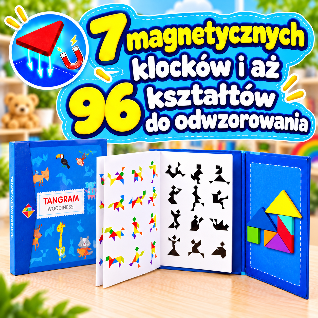 Kolorowy zestaw tangramów dla dzieci
